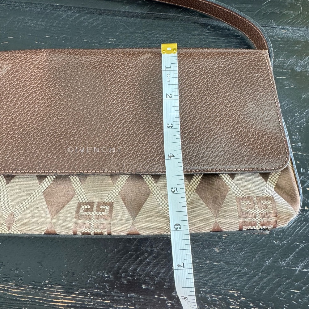 Givenchy Chocolate and Taupe Patterned Shoulder Bag - Picture 10 of 12